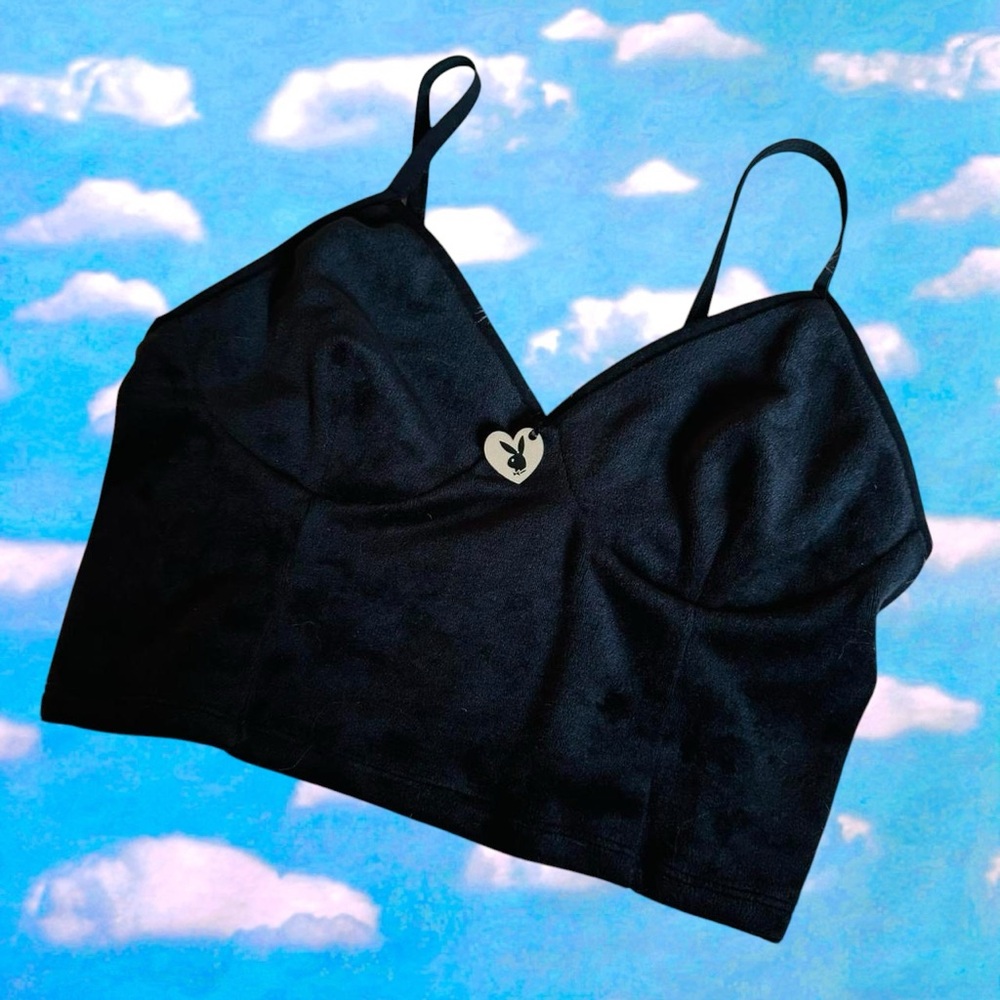 Playboy Black Crop Top